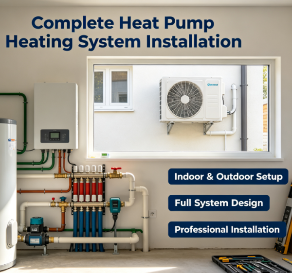 Complete Heat Pump Heating System Installation